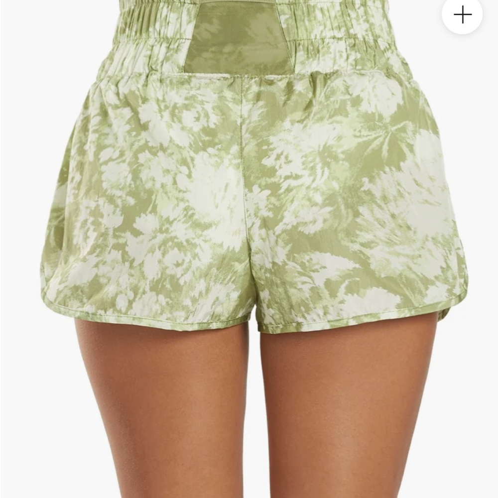 FP Movement Green and White Athletic Shorts